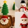 il_fullxfull.7422270982_s1le.jpg Christmas Crochet Pattern Bundle PDF – Snowman, Santa Keychain, Face Ornament & Christmas Tree