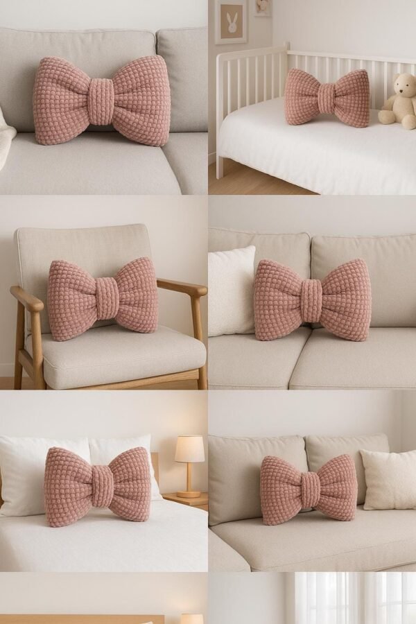 Bow Pillow Crochet Pattern PDF, Velvet Cushion Pattern, Crochet Bow Pillow, Beginner Crochet Pattern, Instant Download