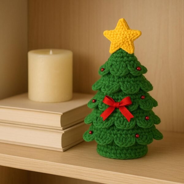 Christmas Cone Pattern PDF • Beginner Holiday Craft • Layered Leaves & Star Topper Tutorial