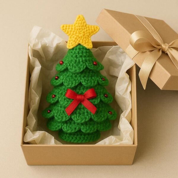 Christmas Cone Pattern PDF • Beginner Holiday Craft • Layered Leaves & Star Topper Tutorial