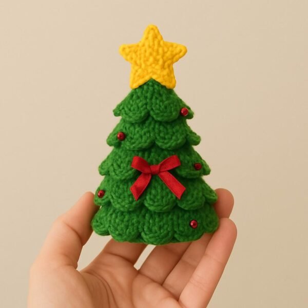 Christmas Cone Pattern PDF • Beginner Holiday Craft • Layered Leaves & Star Topper Tutorial