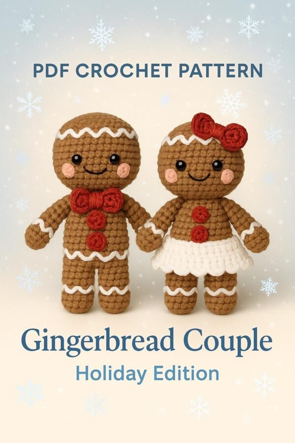 il_fullxfull.7447852922_508f.jpg Gingerbread Man & Woman Crochet Pattern | Christmas Amigurumi Ornament | Easy Gingerbread Couple PDF Tutorial