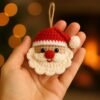 il_fullxfull.7465488363_l3g2.jpg Christmas Santa Ornament Crochet Pattern, Simple Beginner Amigurumi Face Design, Holiday PDF Tutorial