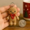 Gingerbread Man Keychain Crochet Pattern PDF | Amigurumi Ornament Tutorial gingerbread