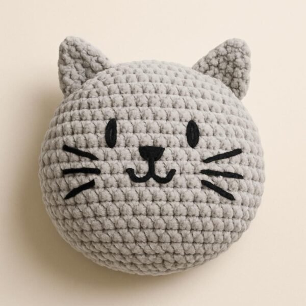 Crochet Cat Pillow Pattern | Chunky Chenille  Cushion Tutorial | Easy Amigurumi  Pattern