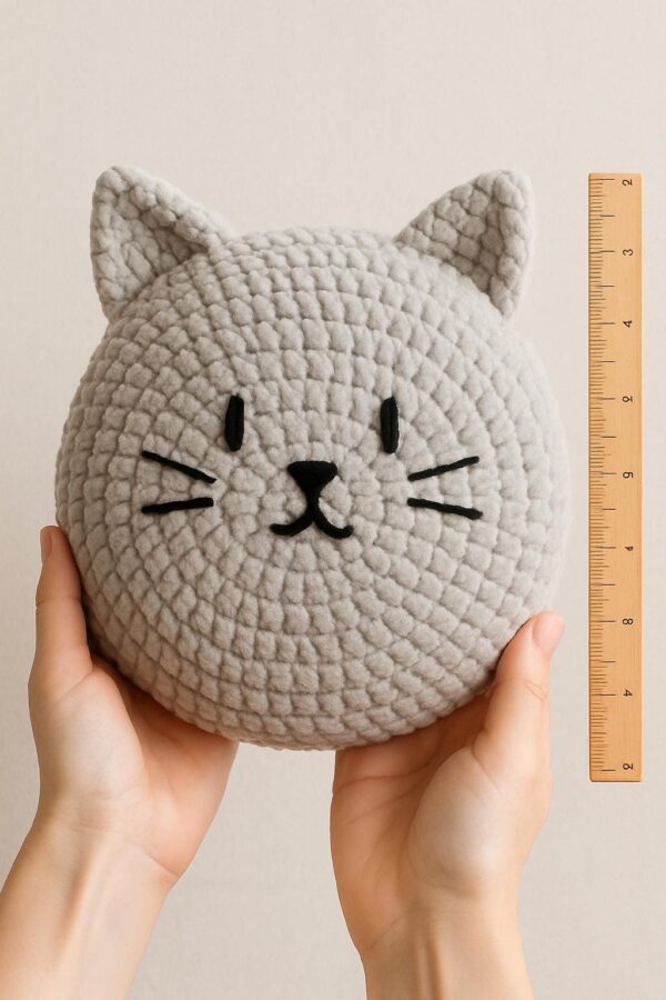 Crochet Cat Pillow Pattern | Chunky Chenille  Cushion Tutorial | Easy Amigurumi  Pattern