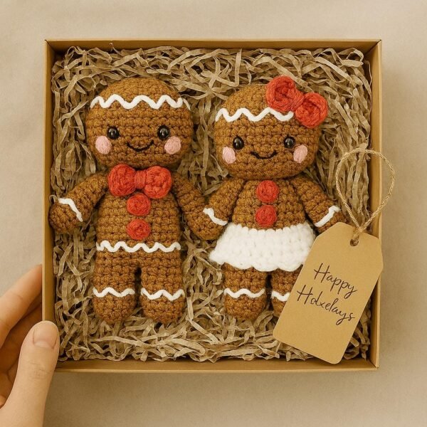 il_fullxfull.7495756501_6zqw.jpg Gingerbread Man & Woman Crochet Pattern | Christmas Amigurumi Ornament | Easy Gingerbread Couple PDF Tutorial