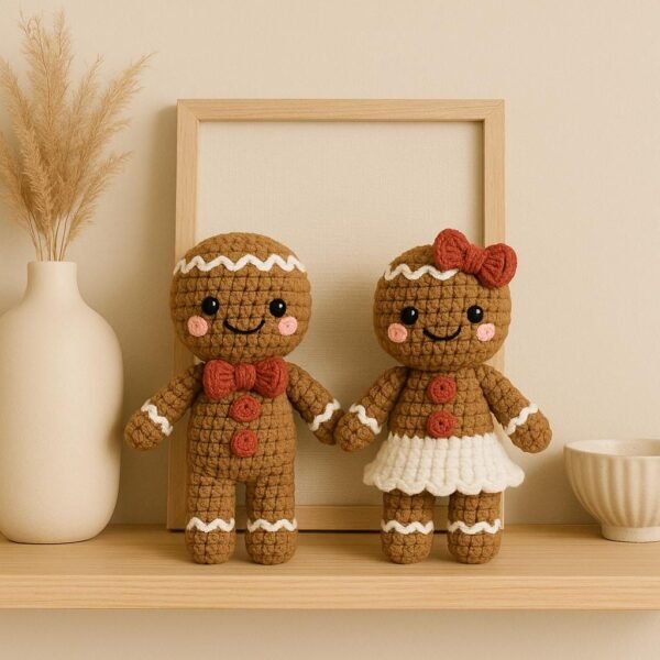 il_fullxfull.7495849333_maup.jpg Gingerbread Man & Woman Crochet Pattern | Christmas Amigurumi Ornament | Easy Gingerbread Couple PDF Tutorial