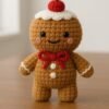 Gingerbread Crochet Pattern PDF | Christmas Gingerbread Doll Amigurumi