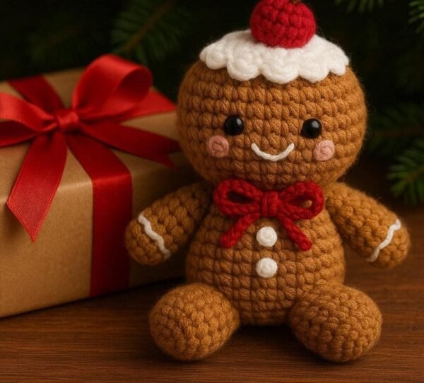 Gingerbread Crochet Pattern PDF | Christmas Gingerbread Doll Amigurumi