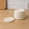 Crochet Coaster Pattern with Holder | Modern Coaster Set | 4 Stacking Coasters  | Instant Download PDF