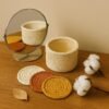 Crochet Coaster Pattern with Holder | Modern Coaster Set | 4 Stacking Coasters  | Instant Download PDF