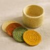 Crochet Coaster Pattern with Holder | Modern Coaster Set | 4 Stacking Coasters  | Instant Download PDF