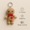 Gingerbread Man Keychain Crochet Pattern PDF | Amigurumi Ornament Tutorial gingerbread