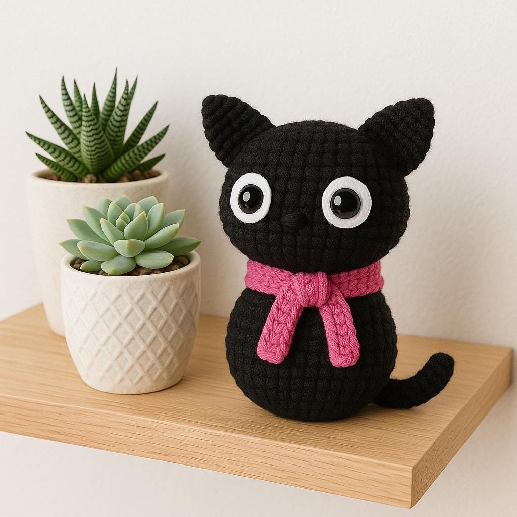 Crochet Cat Pattern PDF Easy Beginner Crochet Animal Kitty Toy Tutorial