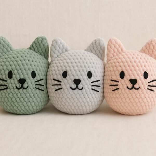 Crochet Cat Pillow Pattern | Chunky Chenille  Cushion Tutorial | Easy Amigurumi  Pattern