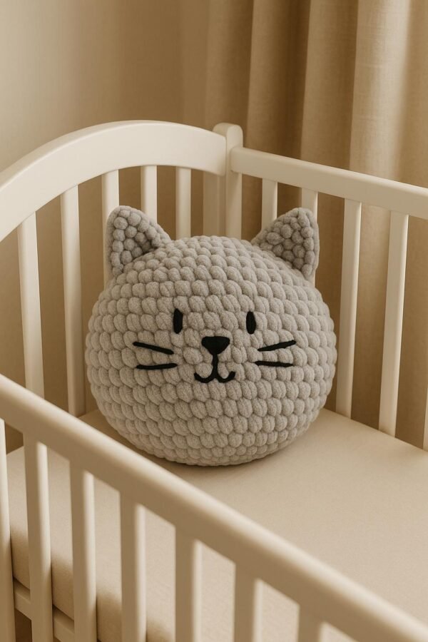 Crochet Cat Pillow Pattern | Chunky Chenille  Cushion Tutorial | Easy Amigurumi  Pattern