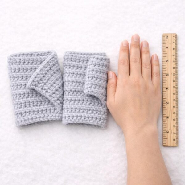 Chunky Ridge Fingerless Gloves Crochet Pattern PDF | Bulky Yarn Wrist Warmers