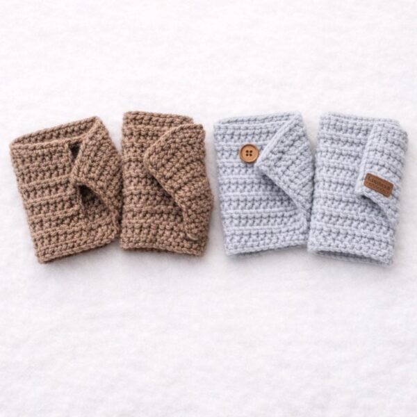 Chunky Ridge Fingerless Gloves Crochet Pattern PDF | Bulky Yarn Wrist Warmers