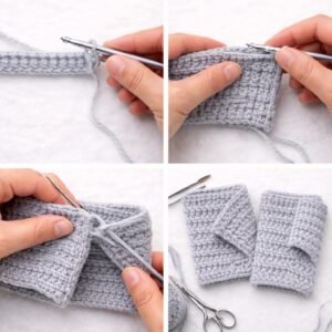 Chunky Ridge Fingerless Gloves Crochet Pattern PDF | Bulky Yarn Wrist Warmers