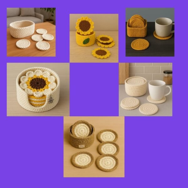 il_fullxfull.7552504086_x8v0.jpg Crochet Coaster & Holder Patterns | Beginner Friendly Bundle (PDF)