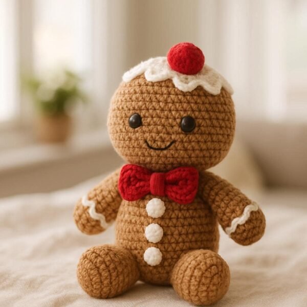 Gingerbread Crochet Pattern PDF | Christmas Gingerbread Doll Amigurumi