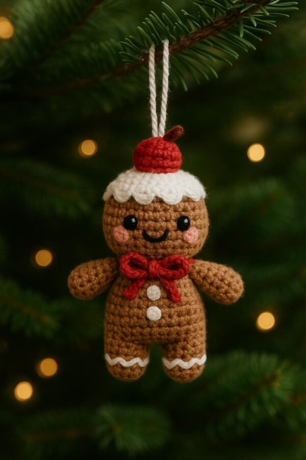 Gingerbread Crochet Pattern PDF | Christmas Gingerbread Doll Amigurumi