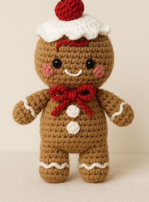 Gingerbread Crochet Pattern PDF | Christmas Gingerbread Doll Amigurumi