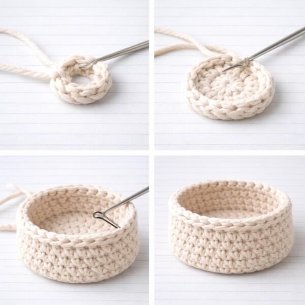 Chunky Crochet Basket Pattern | Easy Beginner Storage (PDF)