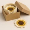 Crochet Coaster & Holder Bundle Pattern | Sunflower Coasters + Minimal Round Coasters | Beginner Friendly PDF Download