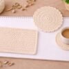 Crochet Table Set Pattern for Beginners | Placemat Coaster Centerpiece