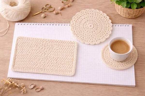 Crochet Table Set Pattern for Beginners | Placemat Coaster Centerpiece