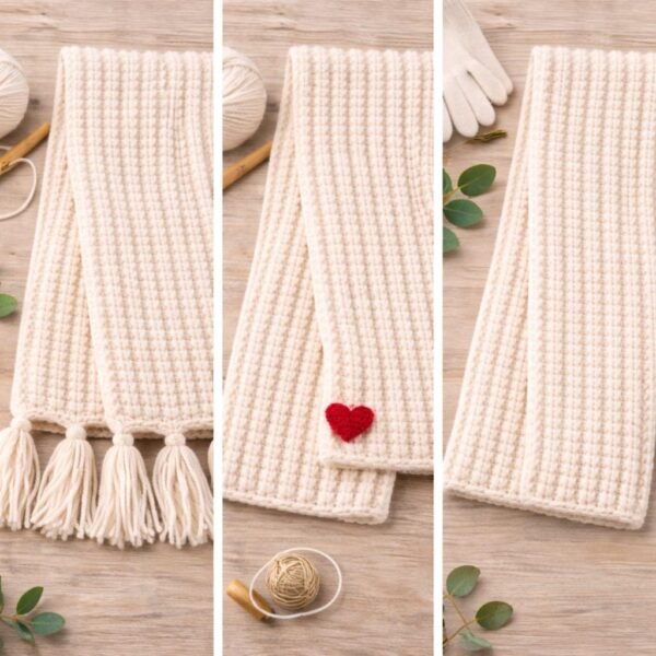 Chunky Ribbed Crochet Scarf Pattern | Easy Beginner BLO (PDF)