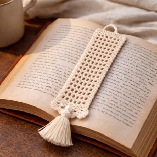 Crochet Lace Bookmark Pattern | Easy Beginner Tassel Design (PDF Download)