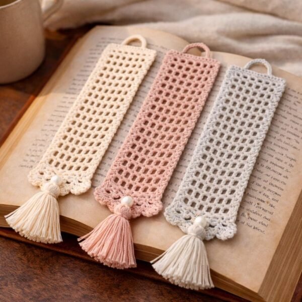 Crochet Lace Bookmark Pattern | Easy Beginner Tassel Design (PDF Download)
