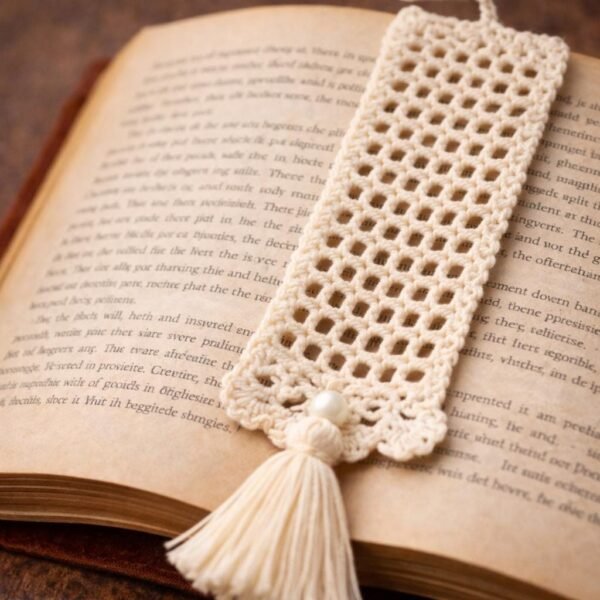 Crochet Lace Bookmark Pattern | Easy Beginner Tassel Design (PDF Download)