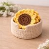 Sunflower Coaster Crochet Pattern | Cozy Set with Dip Holder (PDF)