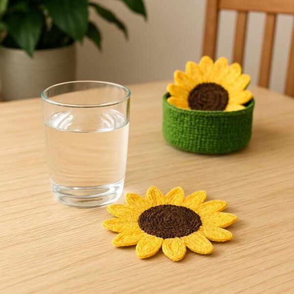 Sunflower Coaster Crochet Pattern | Beginner Friendly (PDF Pattern)