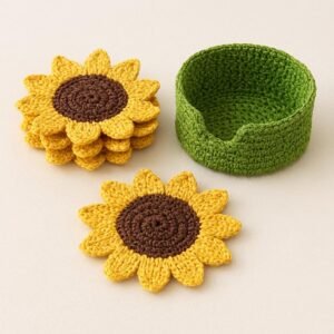 il_fullxfull.7583147962_qb7h.jpg Sunflower Coaster Crochet Pattern | Beginner Friendly (PDF Pattern)