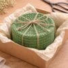 Green Crochet Coaster Set with Holder Pattern – Beginner Friendly Round Coasters + Finger Hole Holder