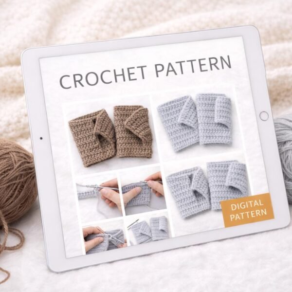 Chunky Ridge Fingerless Gloves Crochet Pattern PDF | Bulky Yarn Wrist Warmers