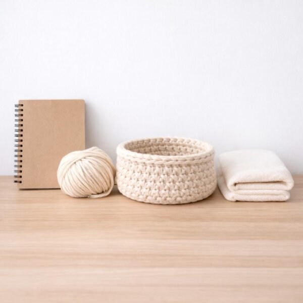 Chunky Crochet Basket Pattern | Easy Beginner Storage (PDF)