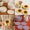 Crochet Coaster & Holder Bundle Pattern | Sunflower Coasters + Minimal Round Coasters | Beginner Friendly PDF Download