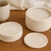 Crochet Coaster & Holder Bundle Pattern | Sunflower Coasters + Minimal Round Coasters | Beginner Friendly PDF Download