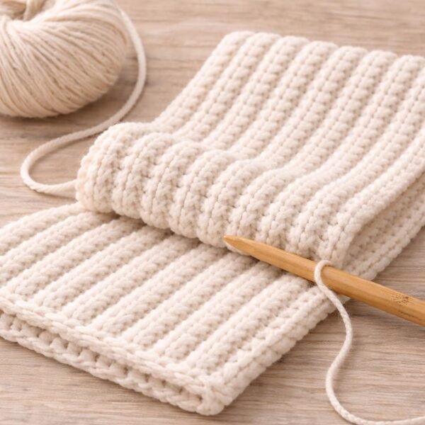 Chunky Ribbed Crochet Scarf Pattern | Easy Beginner BLO (PDF)