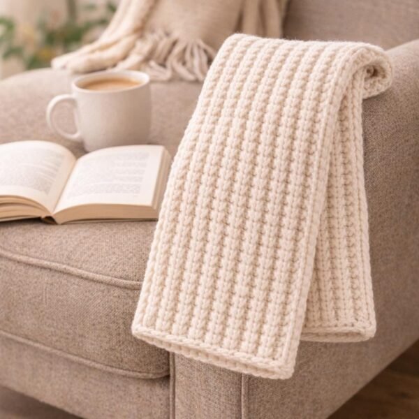 Chunky Ribbed Crochet Scarf Pattern | Easy Beginner BLO (PDF)