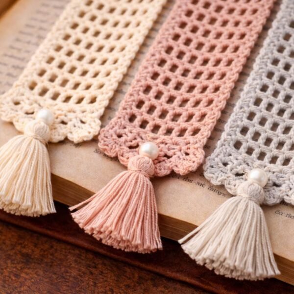 Crochet Lace Bookmark Pattern | Easy Beginner Tassel Design (PDF Download)