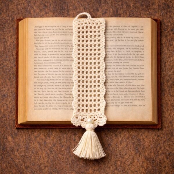 Crochet Lace Bookmark Pattern | Easy Beginner Tassel Design (PDF Download)