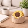 Sunflower Coaster Crochet Pattern | Cozy Set with Dip Holder (PDF)