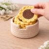 Sunflower Coaster Crochet Pattern | Cozy Set with Dip Holder (PDF)